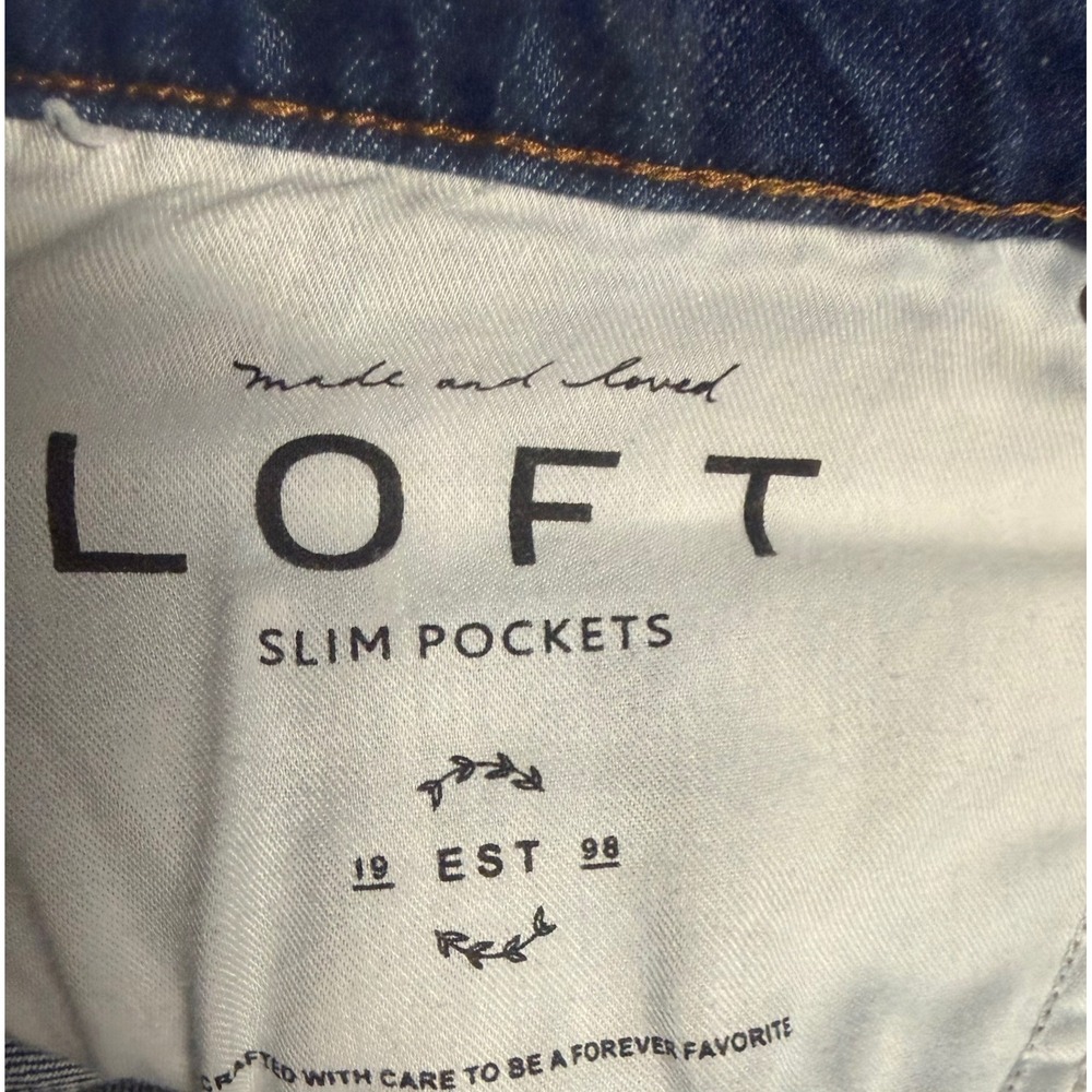 Loft Womens High Waist Boyfriend Jeans Blue Medium Wash Denim Size 18/34 - Picture 5 of 6